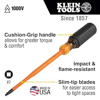 SPEEDIK - ニッキー Klein Tools #2 Square-Recess Tip Screwdriver with 8 in